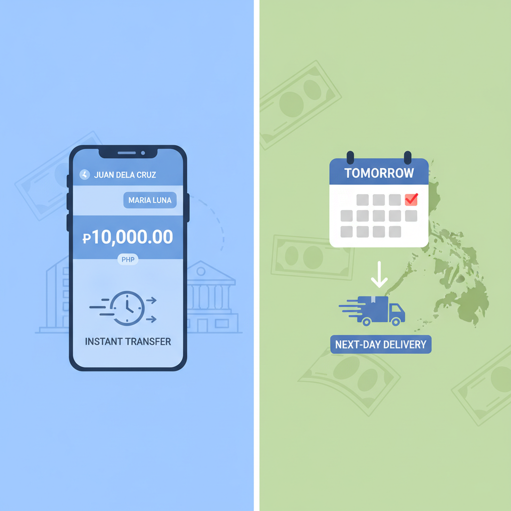 Illustration: VM Blast InstaPay and PESONet Withdrawal: Which Bank Transfer Is Faster?