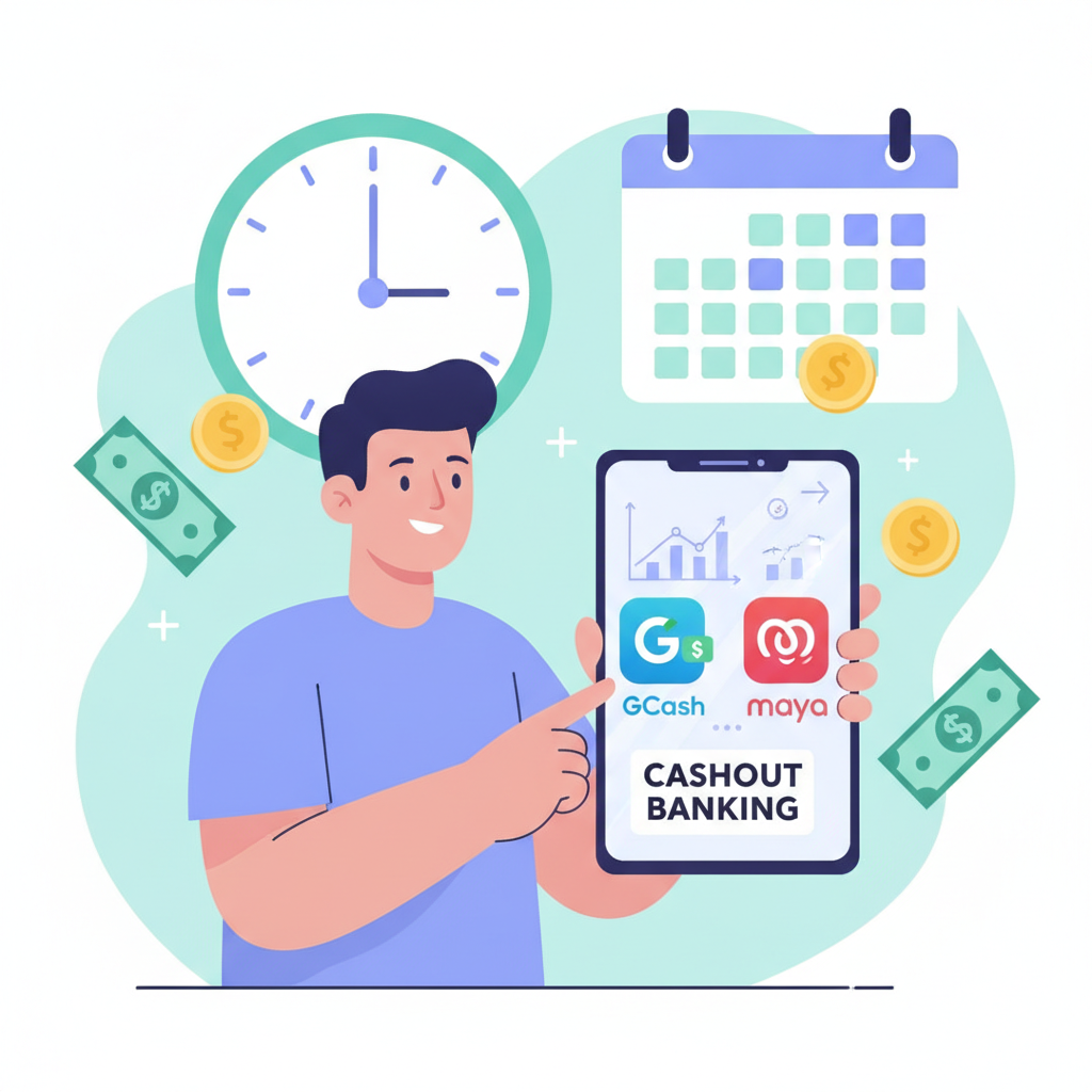 Illustration: VM Blast Withdrawal Time: How Long Does GCash, Maya and Bank Cashout Take?